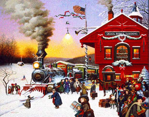 Whistle Stop Christmas, 1991 GW Christmas Print