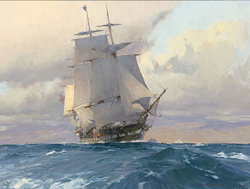 U.S. Frigate Congress on the California Coast