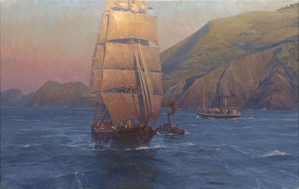 Sunrise in the Golden Gate: Down Easter "Benjamin F. Packard"