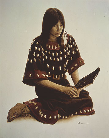 Sioux Indian with Eagle Feather