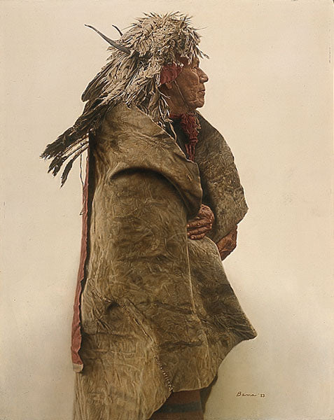 Crow Indian Wearing 1860's War Bonnet