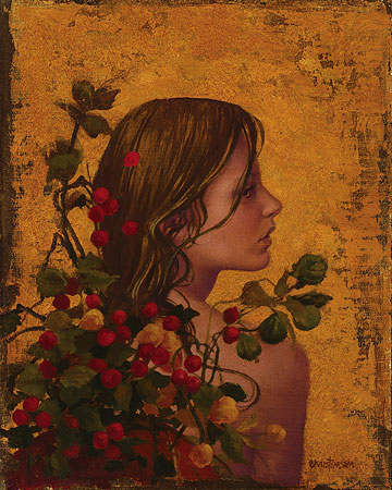 Portrait with Red Berries