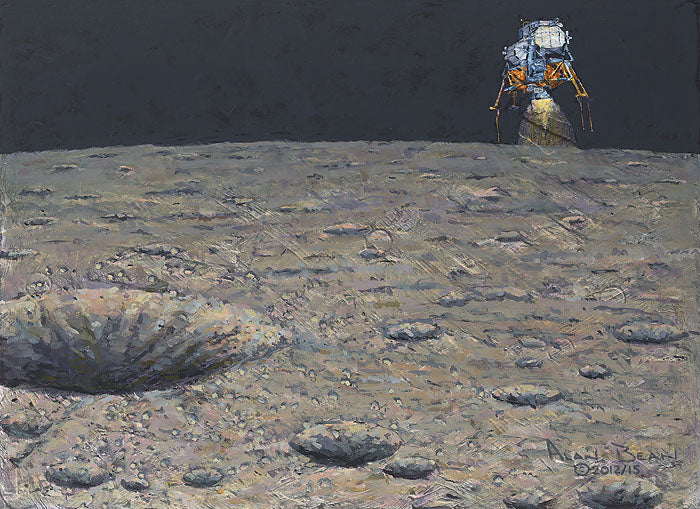 Armstrong Heads Beyond the Boulders By Alan Bean
