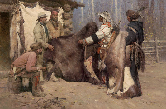 Painted Robe for Powder and Ball, Musselshell Valley, (Montana), 1840