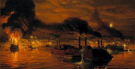 Union Fleet Passing Vicksburg